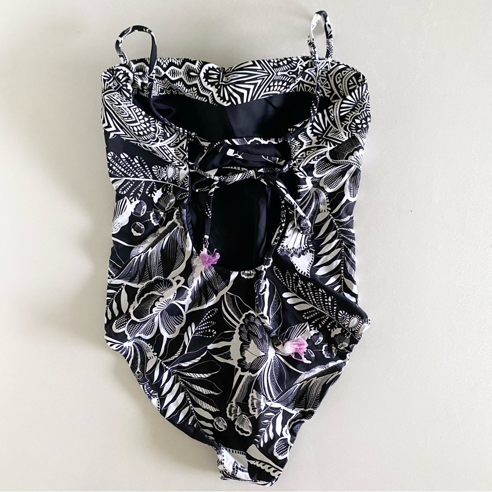NEW La Blanca One Piece Swimsuit in black/white -Size 6 - Picture 4 of 8